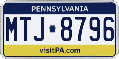 PA license plate MTJ8796