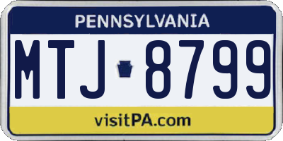 PA license plate MTJ8799
