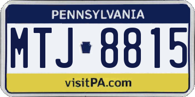 PA license plate MTJ8815