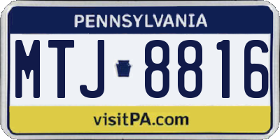 PA license plate MTJ8816