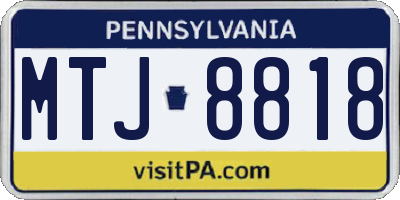 PA license plate MTJ8818