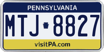 PA license plate MTJ8827