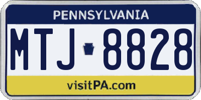 PA license plate MTJ8828