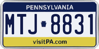 PA license plate MTJ8831