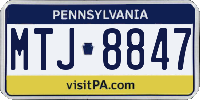 PA license plate MTJ8847