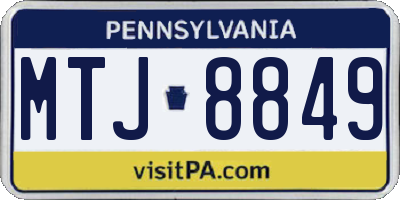 PA license plate MTJ8849