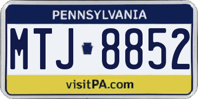 PA license plate MTJ8852