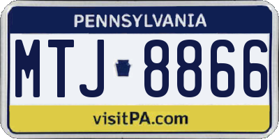 PA license plate MTJ8866