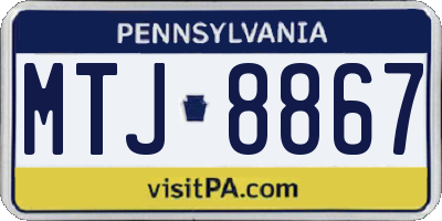 PA license plate MTJ8867