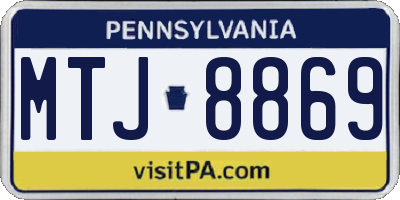 PA license plate MTJ8869