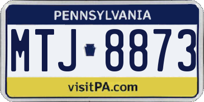 PA license plate MTJ8873