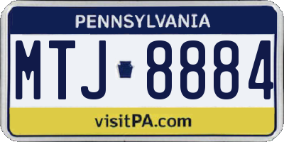 PA license plate MTJ8884