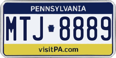 PA license plate MTJ8889