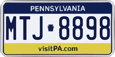 PA license plate MTJ8898