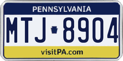 PA license plate MTJ8904