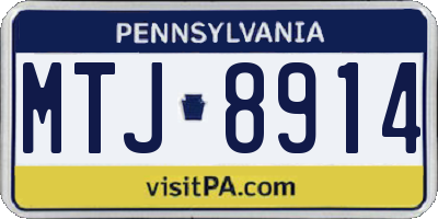 PA license plate MTJ8914