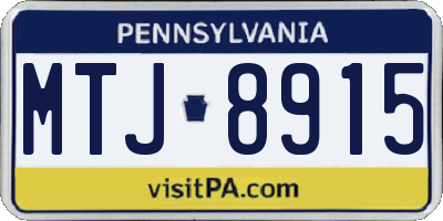 PA license plate MTJ8915