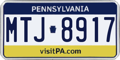 PA license plate MTJ8917