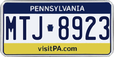 PA license plate MTJ8923