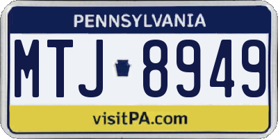 PA license plate MTJ8949
