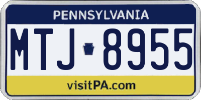 PA license plate MTJ8955
