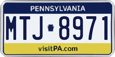 PA license plate MTJ8971