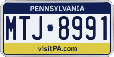 PA license plate MTJ8991