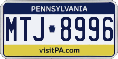 PA license plate MTJ8996