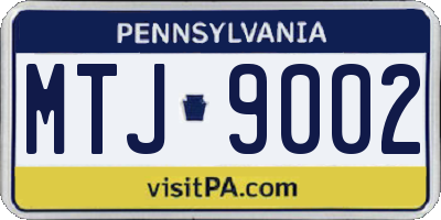 PA license plate MTJ9002
