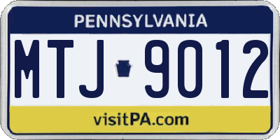 PA license plate MTJ9012