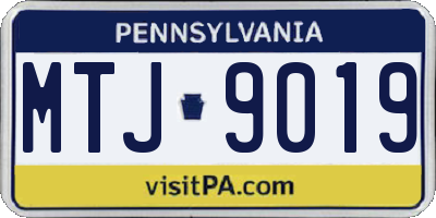 PA license plate MTJ9019