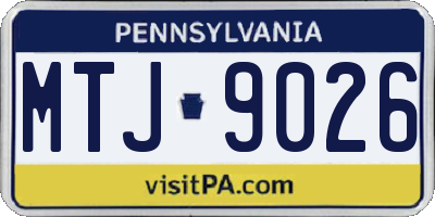 PA license plate MTJ9026