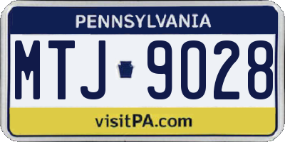 PA license plate MTJ9028