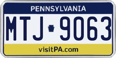PA license plate MTJ9063