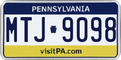 PA license plate MTJ9098