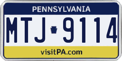 PA license plate MTJ9114