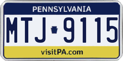 PA license plate MTJ9115