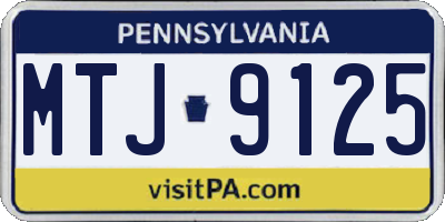PA license plate MTJ9125