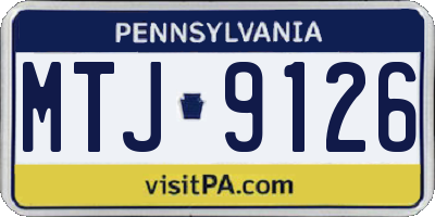 PA license plate MTJ9126