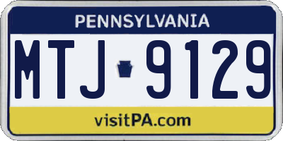 PA license plate MTJ9129