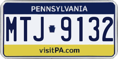 PA license plate MTJ9132