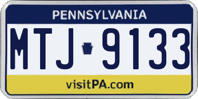 PA license plate MTJ9133