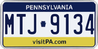 PA license plate MTJ9134