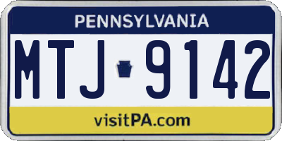 PA license plate MTJ9142
