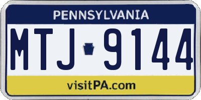 PA license plate MTJ9144