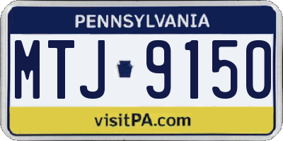 PA license plate MTJ9150