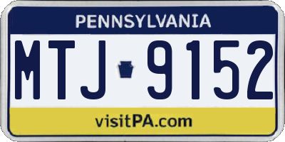 PA license plate MTJ9152