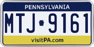 PA license plate MTJ9161