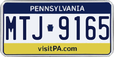 PA license plate MTJ9165