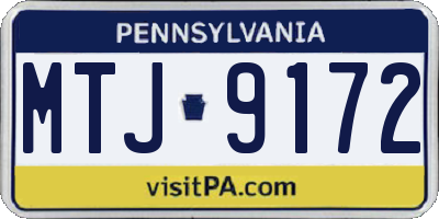 PA license plate MTJ9172